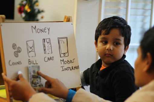image of childing learning about money