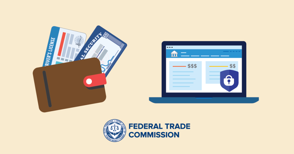 ftc article graphic identity theft with wallet and laptop