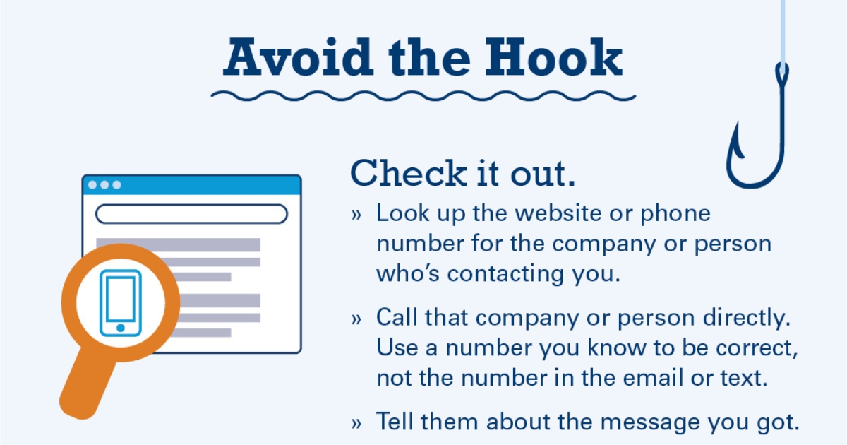 avoid the hook phishing graphic