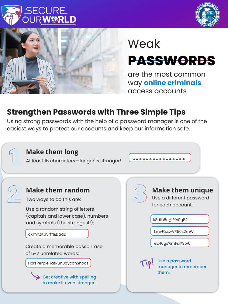 cybersecurity month passwords info sheet