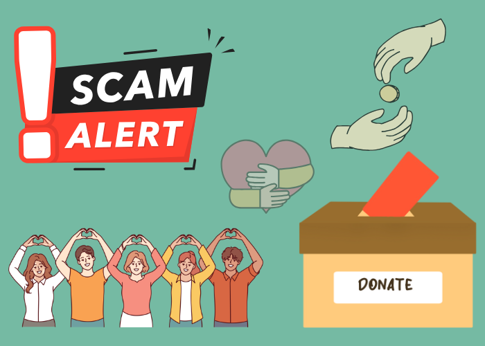 holiday charity scam graphic