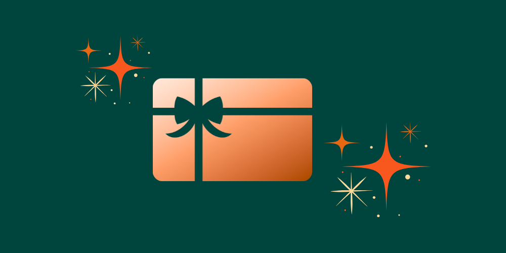 Gift card with sparkles