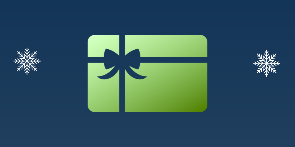gift card with snowflakes