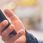 hand holding phone